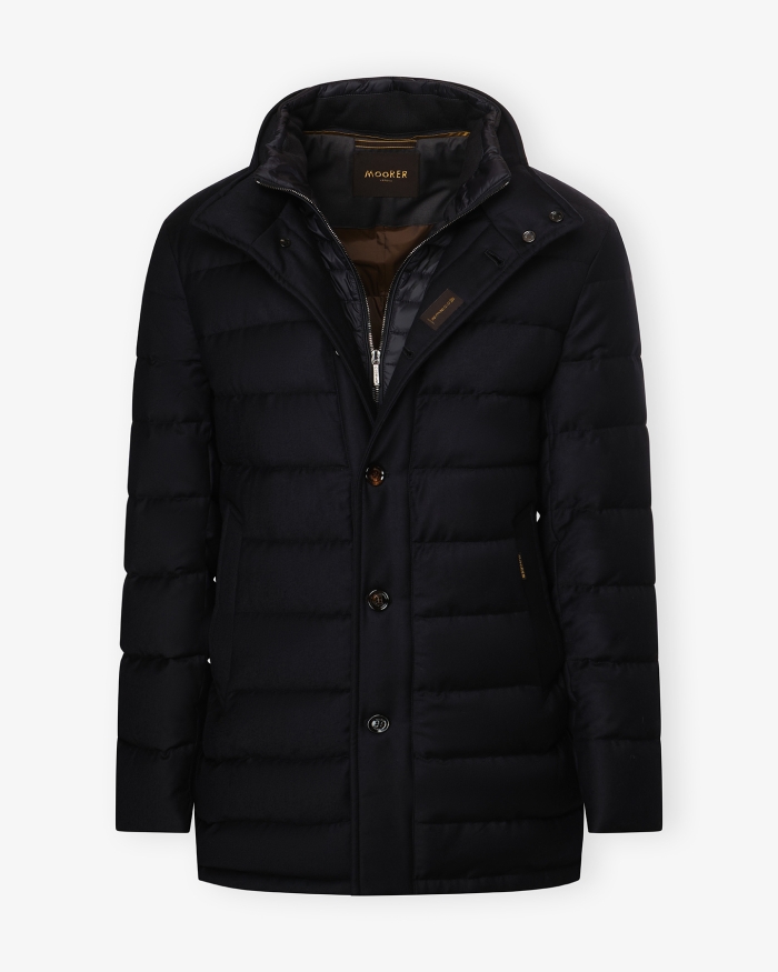 MOORER MooRER - Quilted parka - Goose feather cashmere - Navy