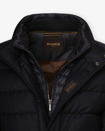 MooRER - Quilted parka - Goose feather cashmere - Navy