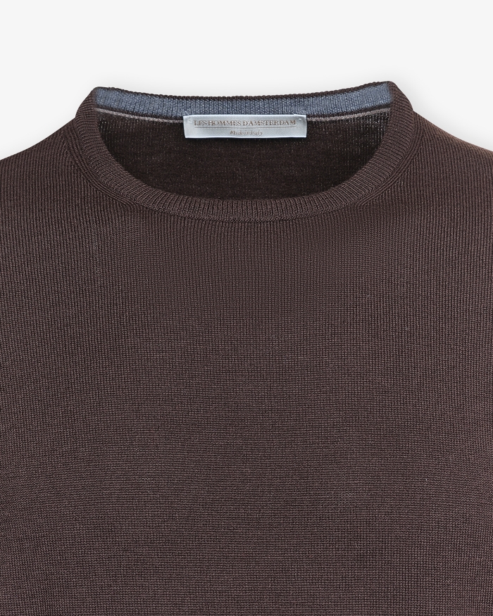 LES HOMMES D'AMSTERDAM LHDA - Round neck virgin wool - Brown