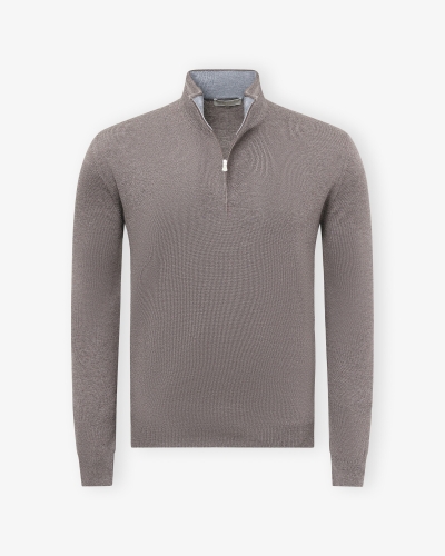 LHDA - Half zip virgin wool - Greige