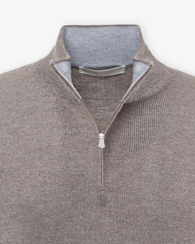 LHDA - Half zip virgin wool - Greige