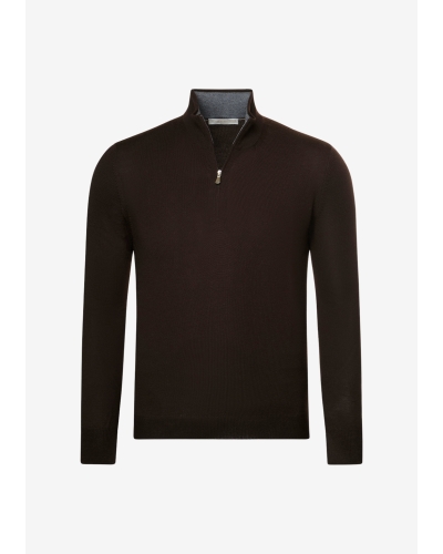 LHDA - Half zip virgin wool - Brown