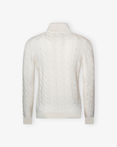 LHDA - Cashmere buttoned placket pullover - Cream