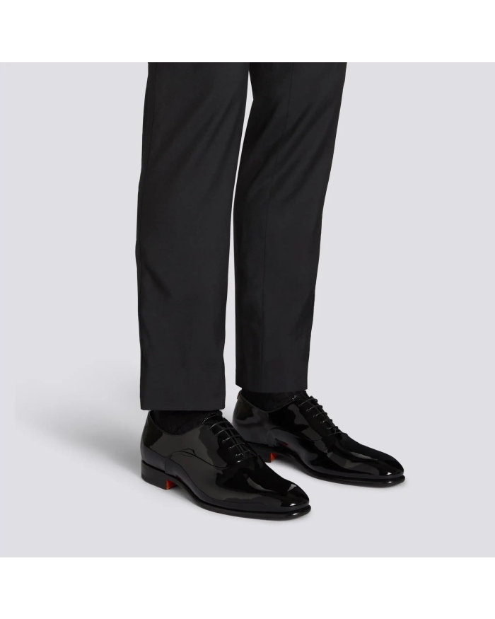 SANTONI Santoni - Patent leather Oxford shoe - Black