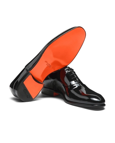 Santoni - Patent leather Oxford shoe - Black