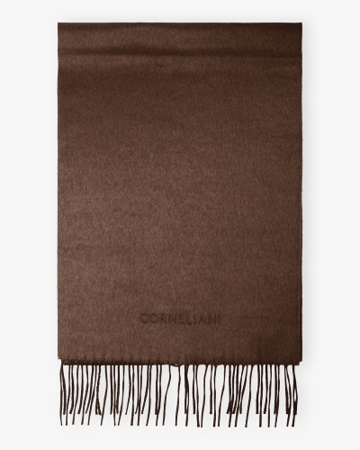 Corneliani - Scarf cashmere silk - Brown / Navy