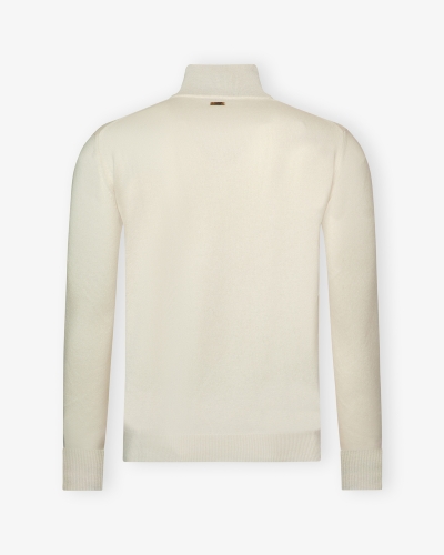 Corneliani - Half zip wool cashmere - Cream white