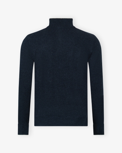 Fedeli - Half zip wool cashmere - Navy