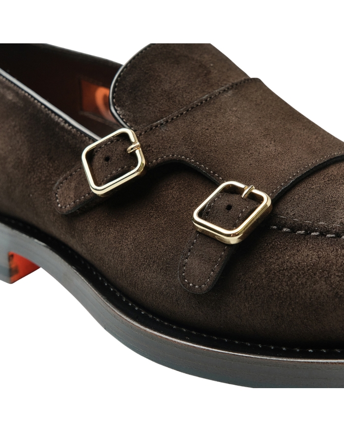 SANTONI Santoni - Calf suede loafer - Goodyear - Brown
