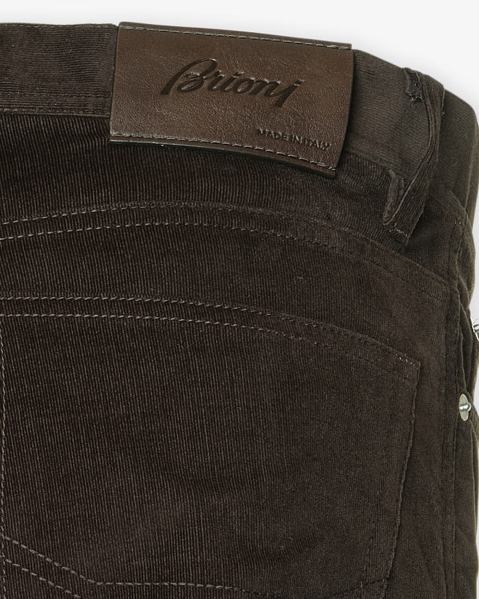 BRIONI Brioni - 5-pocket cotton corduroy - Brown