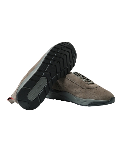Santoni - Sneaker calf suede - Greige