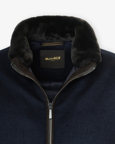 MooRER - Jacket LS9 wool cashmere - Blue Grey