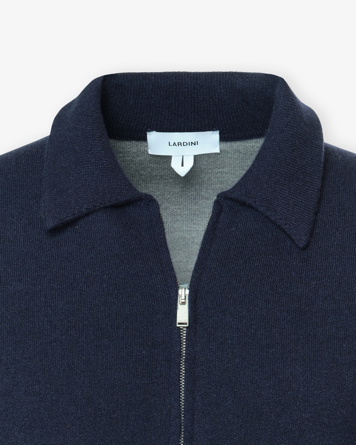 LARDINI Lardini - Full zip vest - Wool - Navy