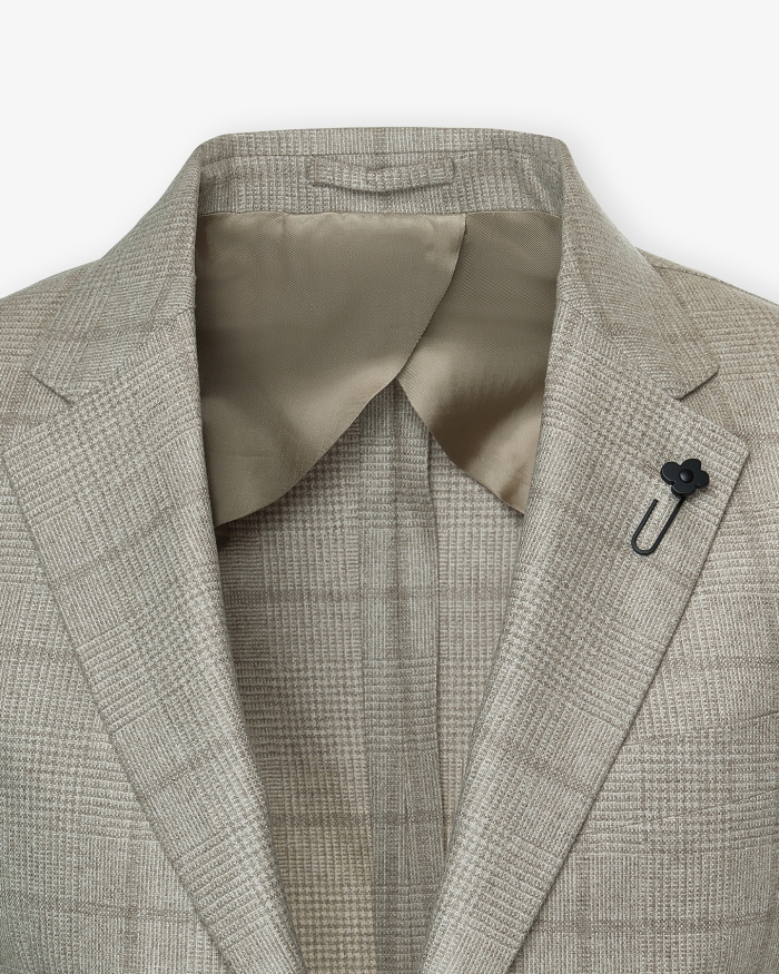 LARDINI Lardini x Loro Piana cashmere - Check jacket - Taupe
