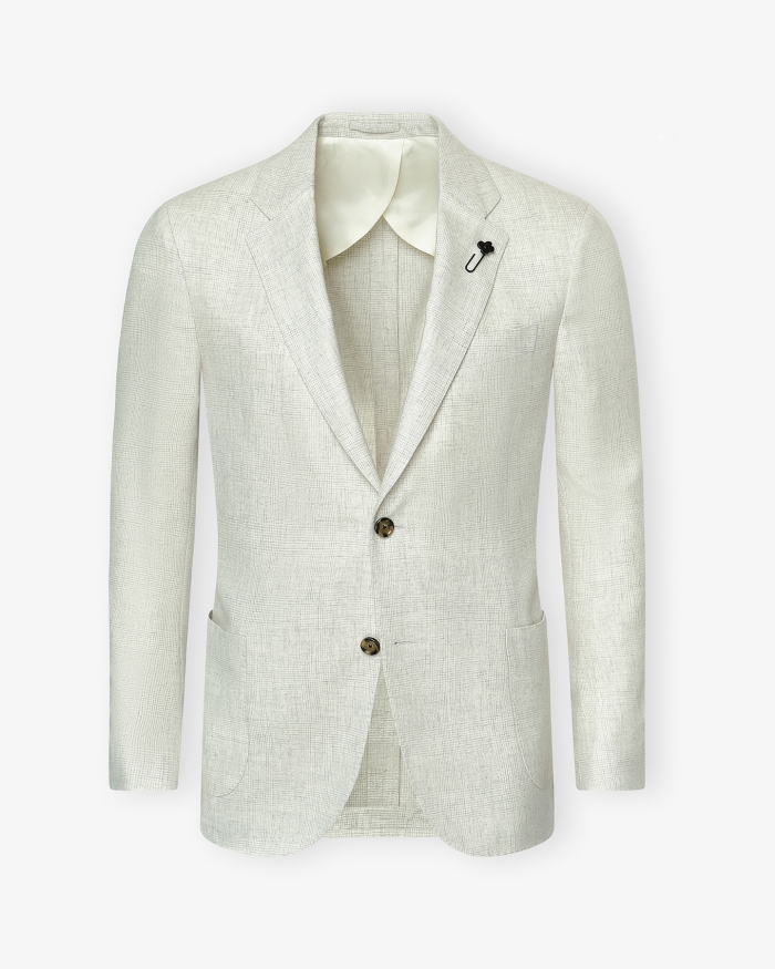 LARDINI Lardini -  Check jacket wool cashmere - Light grey