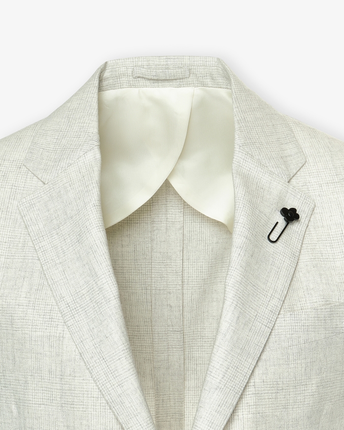 LARDINI Lardini -  Check jacket wool cashmere - Light grey