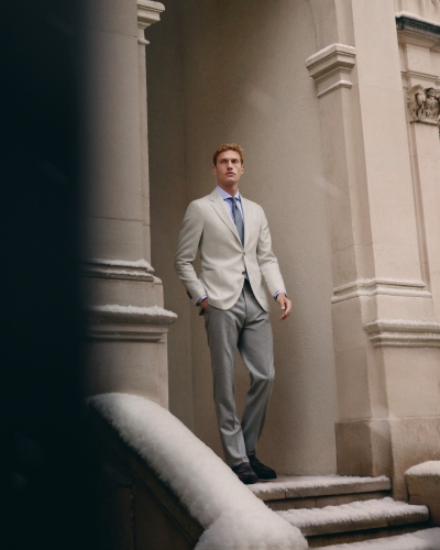 Lardini -  Check jacket wool cashmere - Light grey