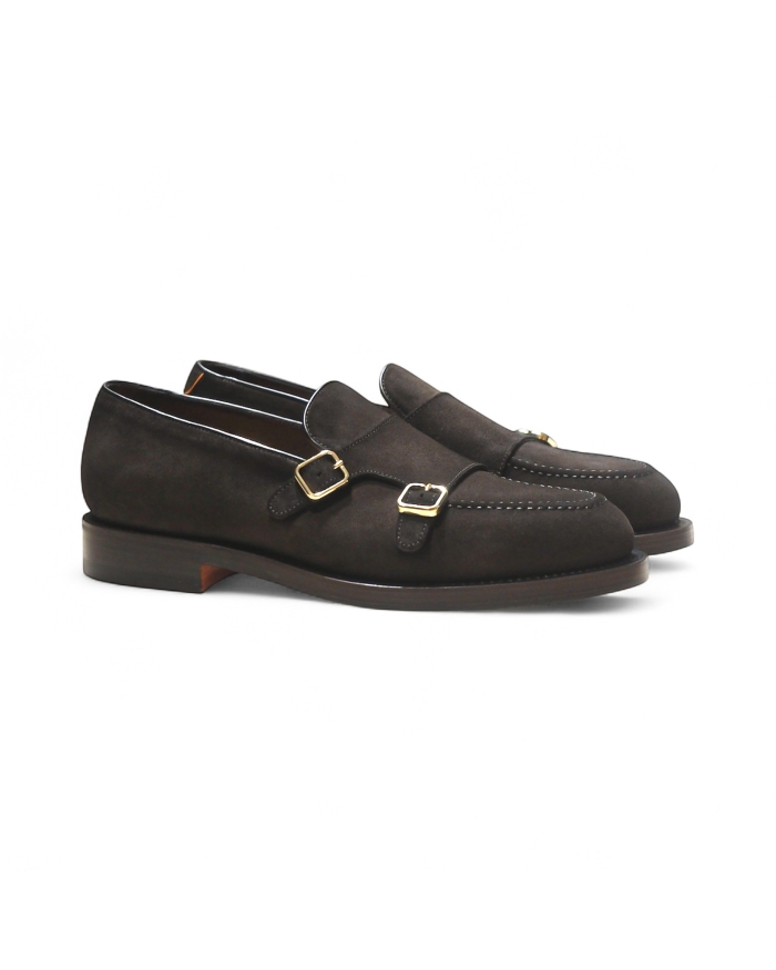 SANTONI Santoni - Double buckle loafer - Goodyear - Brown