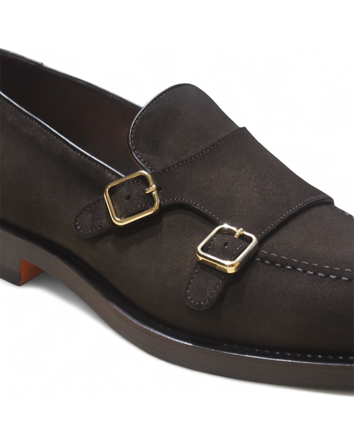 SANTONI Santoni - Double buckle loafer - Goodyear - Brown