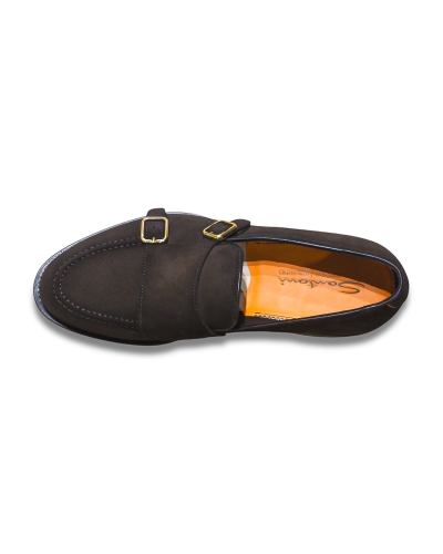 Santoni - Double buckle loafer - Goodyear - Brown