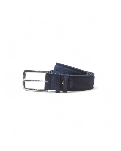 Bontoni - Adjustable belt grain suede - Navy