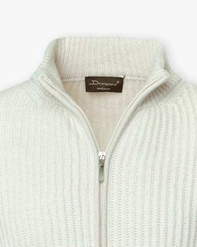 JC - Sweater full zip - Wool cashmere - Offwhite