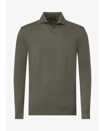 DC - Buttonless polo-shirt - Cashmere - Olive Brown