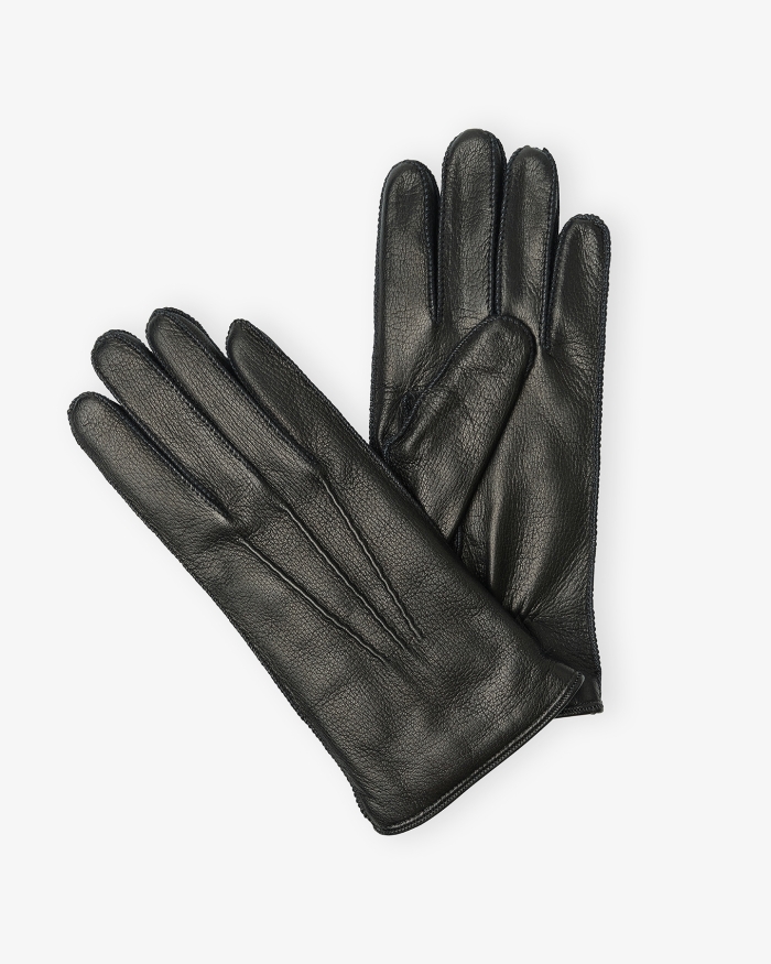 DORIANI CASHMERE Doriani Cashmere - Gloves deerskin and cashmere - Black