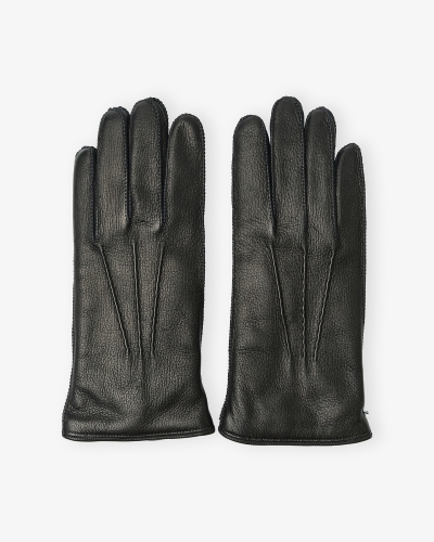 Doriani Cashmere - Gloves deerskin and cashmere - Black