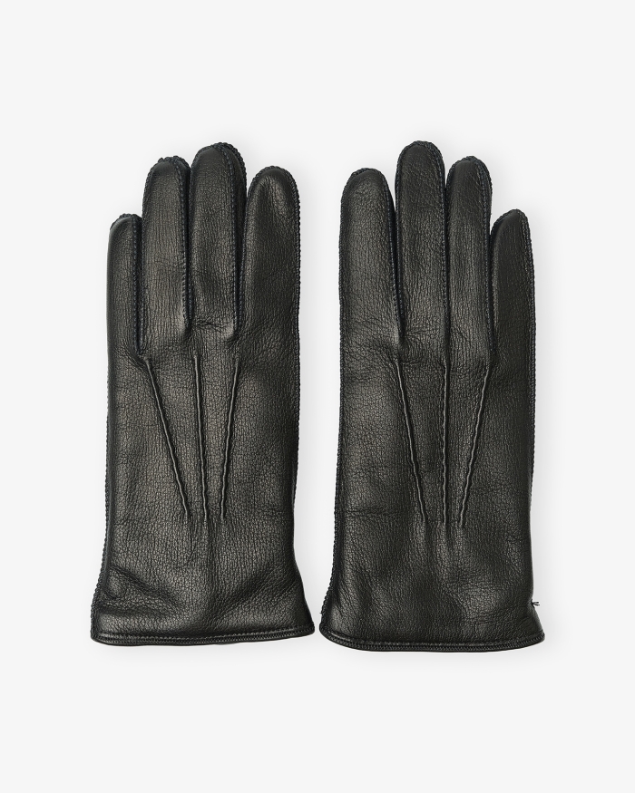 DORIANI CASHMERE Doriani Cashmere - Gloves deerskin and cashmere - Black