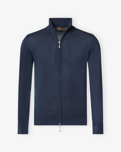 Doriani Cashmere - Full zip cashmere - Navy