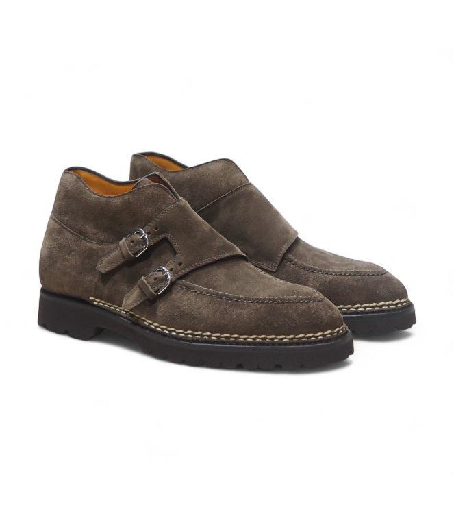 BONTONI Visionario Brown Suede Monk Boot 9.5 Italian Designer Old Money Luxury BONTONI Visionario Brown Suede Monk Boot 9.5 Italian  main image 3