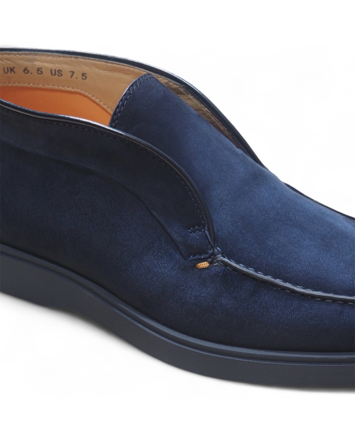 SANTONI Santoni - Desert boot calf silk suede - Navy