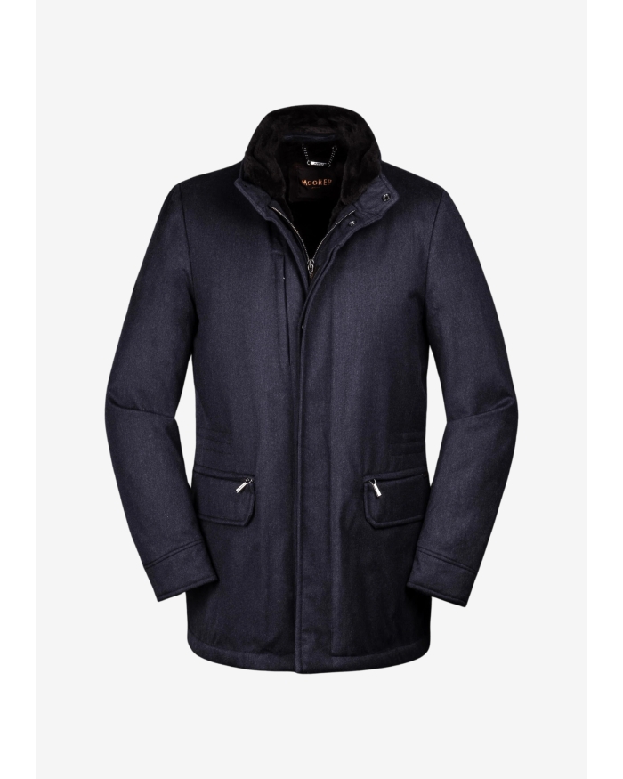 MOORER MooRER - Water proof field coat cashmere with fur - Navy