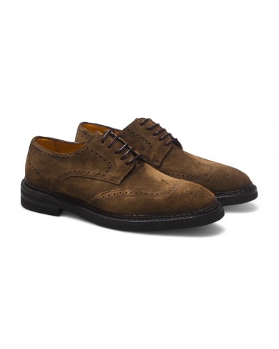 Bontoni - Derby calf suede - Brown