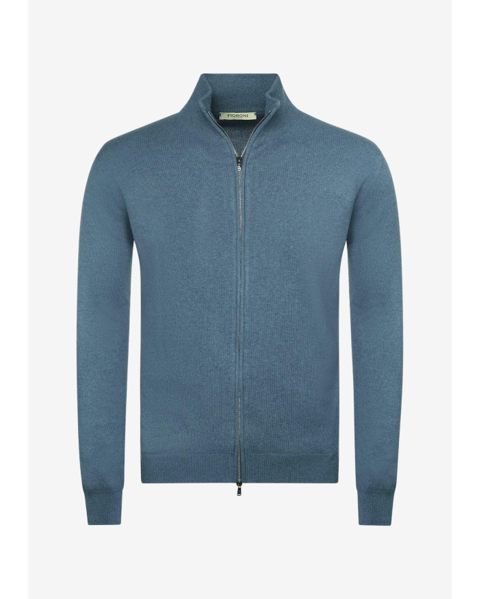 FIORONI Fioroni - Full zip cashmere - Lavender blue