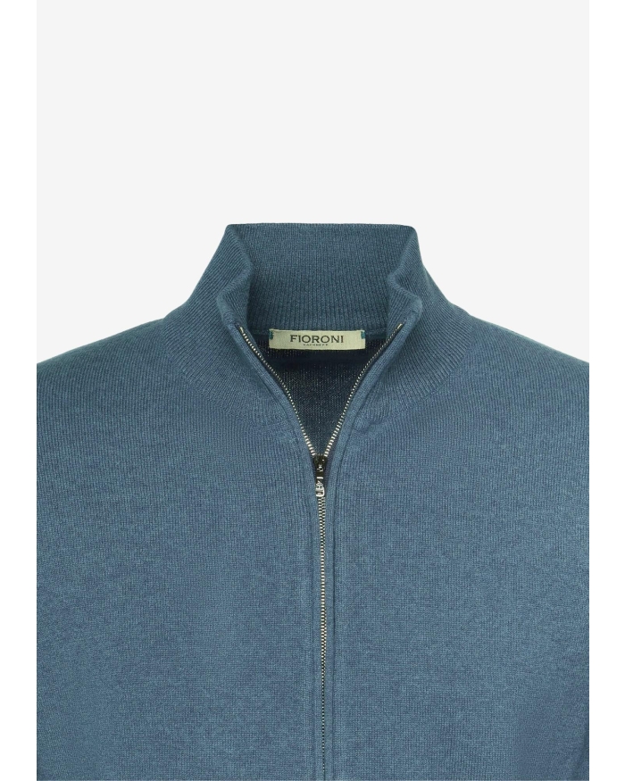 FIORONI Fioroni - Full zip cashmere - Lavender blue