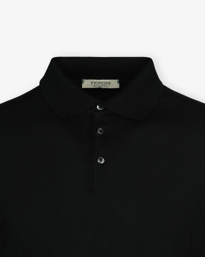 Fioroni - Polo long sleeve - Sea cashmere cotton - Navy