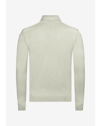 Fioroni - Polo long sleeve - Sea cashmere cotton - Taupe