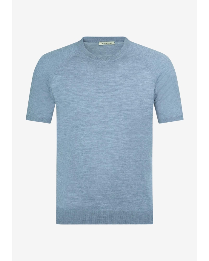 FIORONI Fioroni - T-shirt pure new wool - Lavender blue