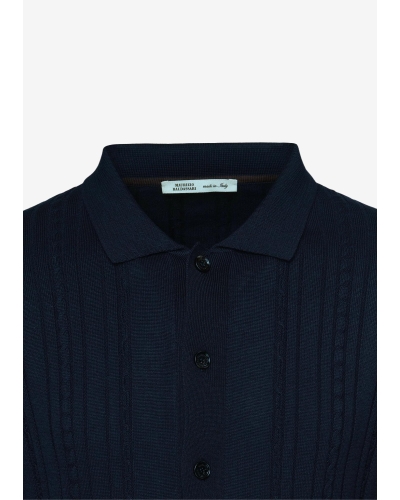 Maurizio Baldassari - Knitted shirt silk cotton - Navy