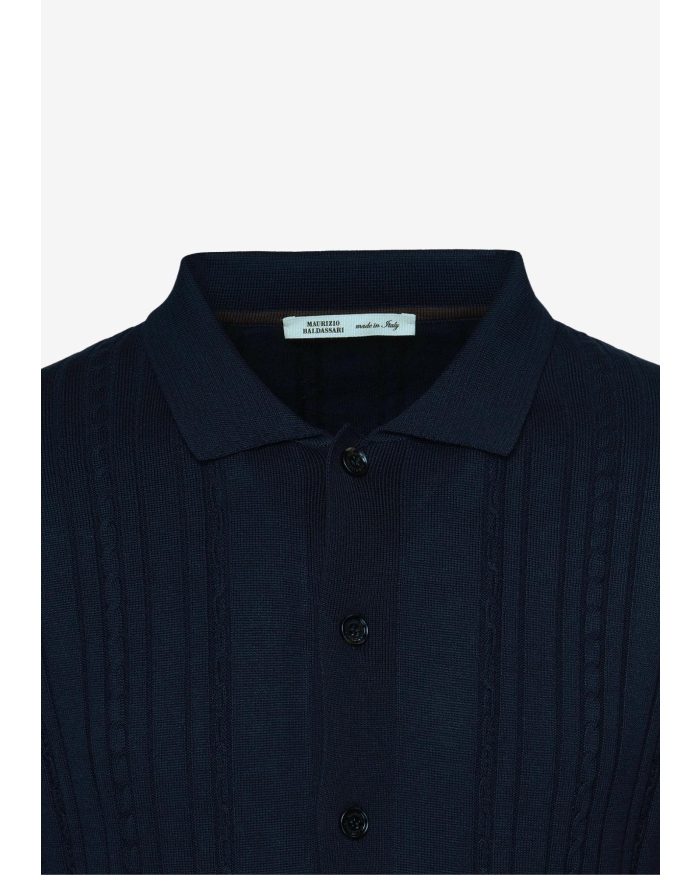 MAURIZIO BALDASSARI Maurizio Baldassari - Knitted shirt silk cotton - Navy