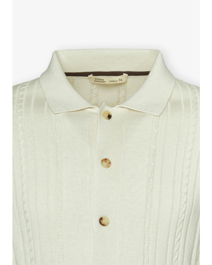 MAURIZIO BALDASSARI Maurizio Baldassari - Knitted shirt silk cotton - Offwhite