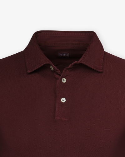 Fedeli - Polo piquet short sleeve - Bordeaux