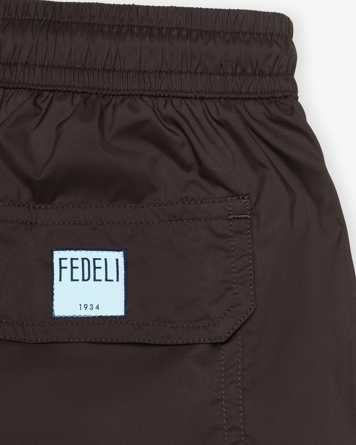 FEDELI Fedeli - Swimtrunk Madeira Airstop - Dark brown