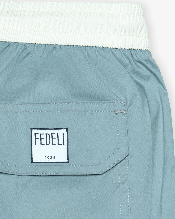 FEDELI Fedeli - Swimtrunk Tahiti bicolore - Ice blue