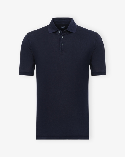 Fedeli - Polo piquet short sleeve - Dark blue