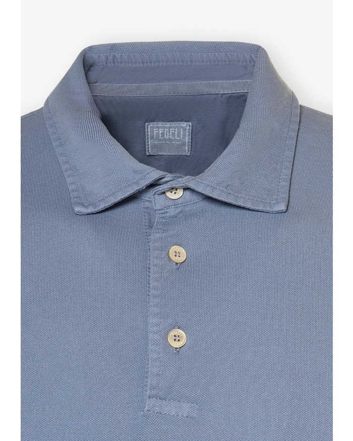 FEDELI Fedeli - Polo piquet short sleeve - Lavender