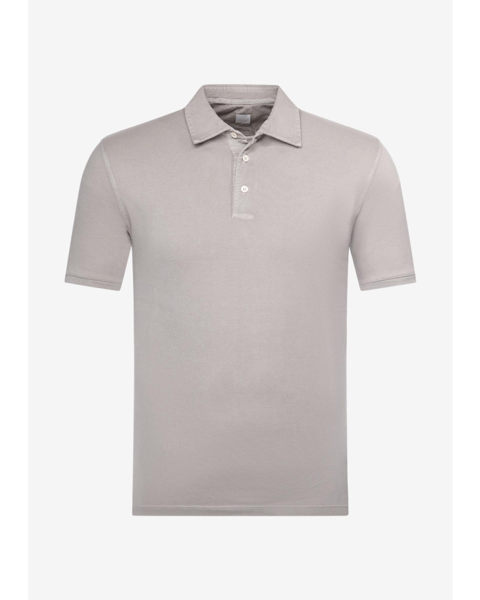 FEDELI Fedeli - Polo piquet short sleeve - Light grey