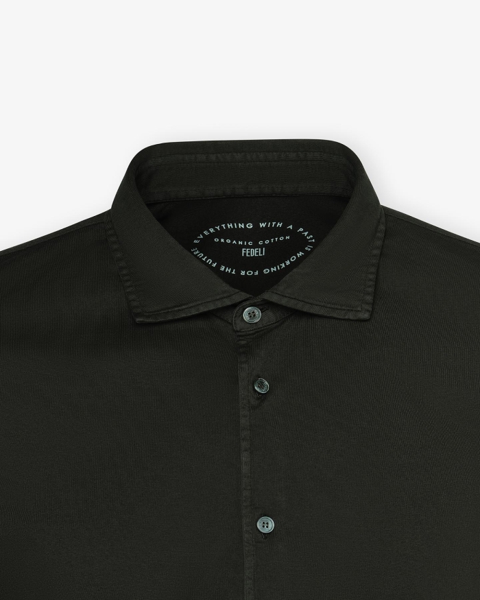 FEDELI Fedeli - Jersey shirt Jason - Dark brown